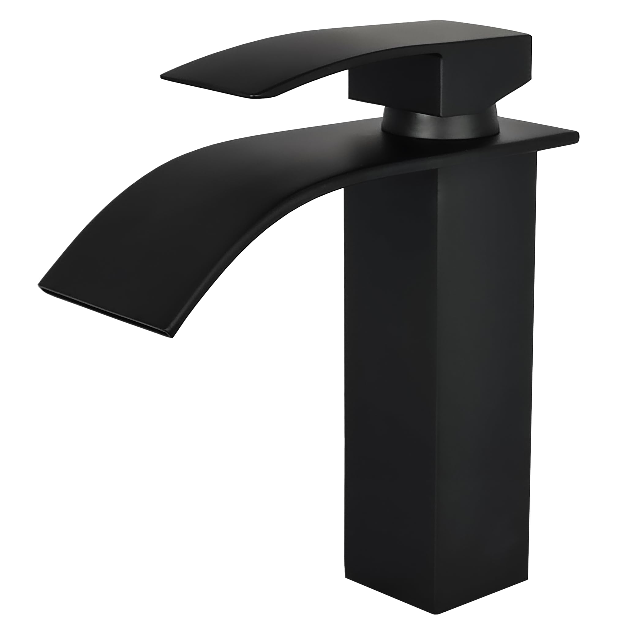 VALAZ Grifo Lavabo Negro Mate Monomando Serie Aljibe | Grifo Monomando Lavabo, Mezclador Agua Fría y Caliente, Ahorro de Agua | Instalación Fácil y Rápida | Latón, Inoxidable