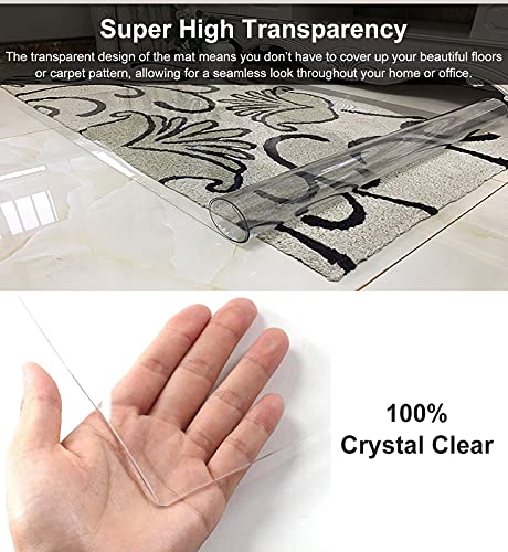 Alfombra de pasillo de plástico de vinilo transparente – Alfombra rectangular transparente extra grande – Almohadillas de 2 mm de grosor para silla de oficina – Protector de suelo de madera dura - imagen 2