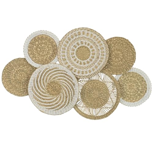 ChumDecor Wicker Wall Decor Set Seagrass Woven Plates Medium Farmhouse