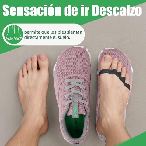 Miniatura 4 de Saguaro Barefoot Mujer Hombre Zapatillas De Trail Running Cómodas Calzado Descalzo Minimalistas Zapatos Deporte Pare Exterior Y Interior Fitness Senderismo Montaña Caminar, Morado, 38 Eu