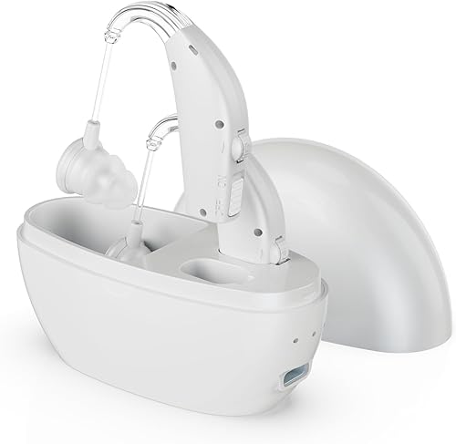 Amplificador auditivo digital (par de 2) amplificador de sonido de mejora auditiva personal, amplificador auditivo digital recargable con batería de