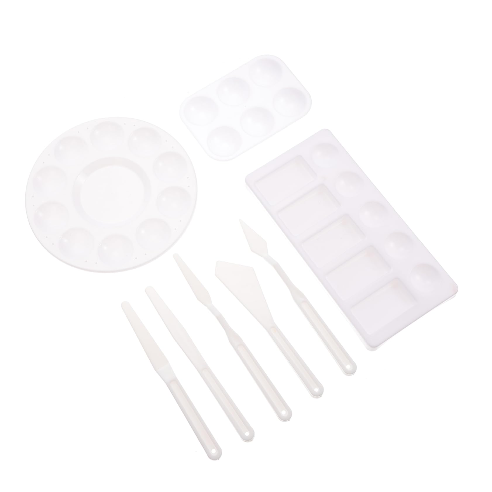 HOMSFOU 1 Set Watercolor Paint Mixing Palette with Scrapers Lightweight Color Mixing Trays for Artists Art Supplies for Easy Cleanup and Use