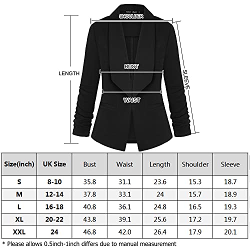MINTLIMIT Women's Solid Patterned Formal Single Button Up Blazer Jacket，Burgundy,L - Image 6