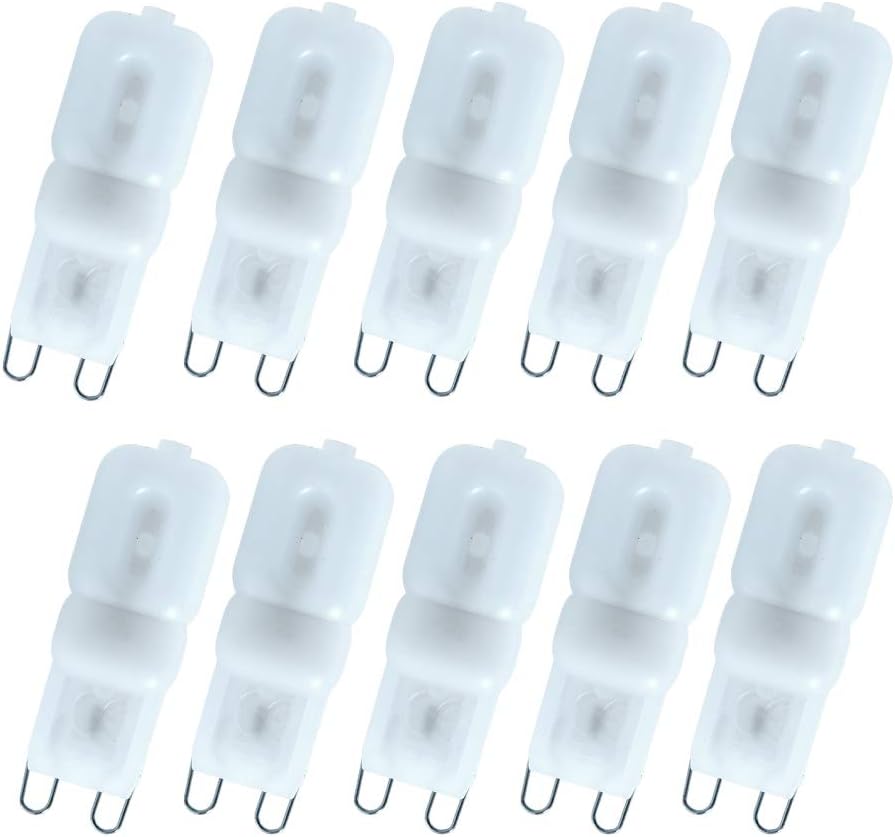 HiBay Dimmable G9 LED Spot Bulbs 3W Mini Capsule Light 300lm AC 220-240V Warm White 2800-3200K Equivalent 30W g9 Halogen Lamp 360 Degree Pack of 10 Units
