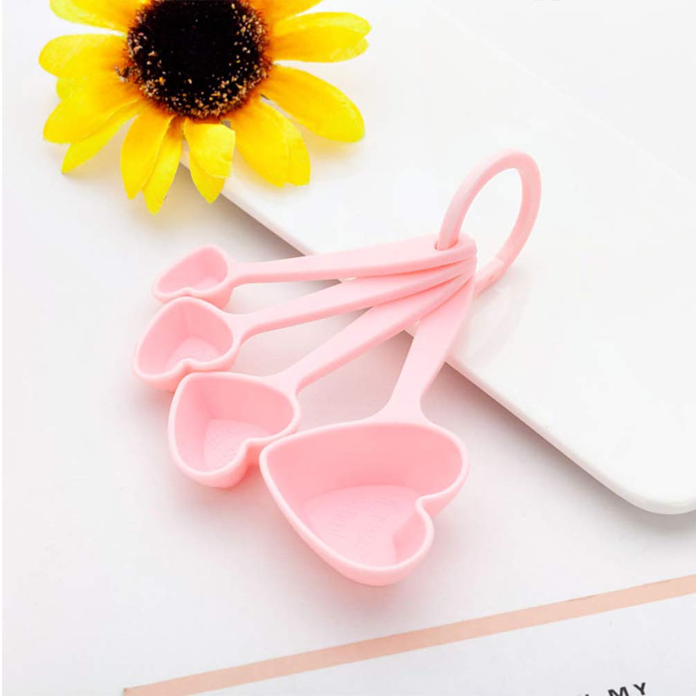 Dessert Spoon ? Home Tableware Creative Ice Cream Scoop Plastic Heart-Shaped Dessert Spoons 4.72-Inch for Home Wedding and Baby Shower 3 Sets/12pcs