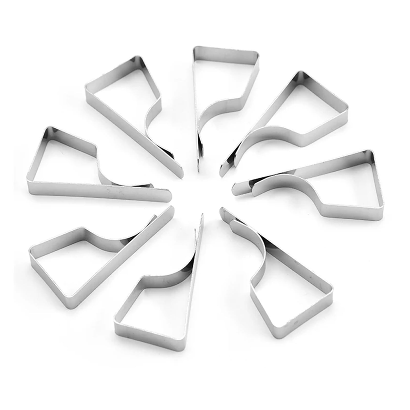 Clips estables para mantel que evitan deslizamientos con tela fija de acero inoxidable en bodas
