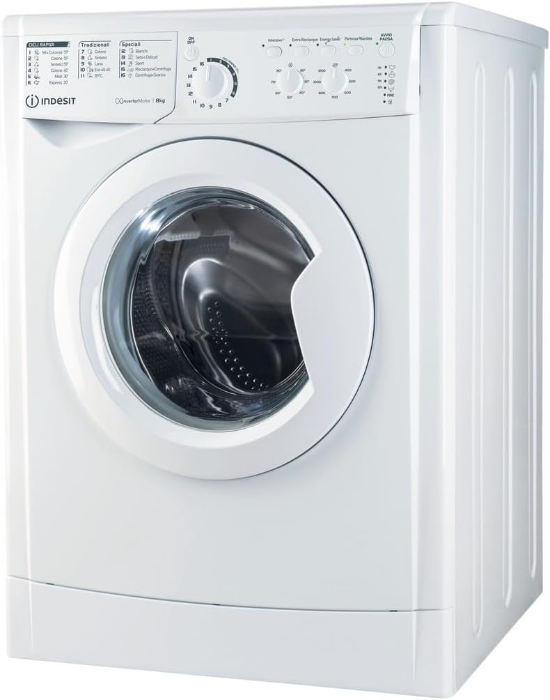 Indesit EWE 81283 W IT N, Lavatrice a carica frontale, 8 KG,...