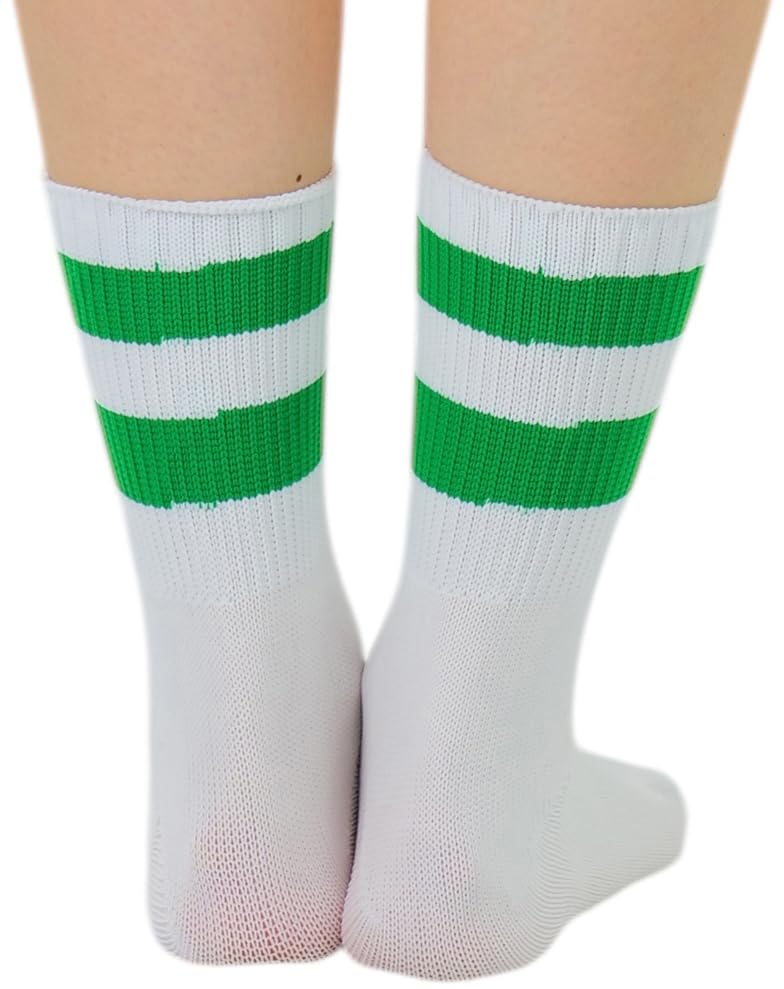 Image of ToBeInStyle Women's Acrylic Ankle Hi With Double Stripe Top Crew Fun Athletic Socks