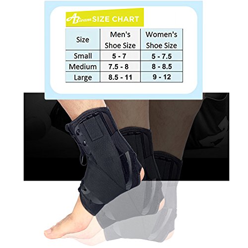 Ankle Brace Lace Up Compression Strap - Elastic Support & Adjustable Stabilizers Support Guard Protector Sports Safety for Sprained Foot, Tendonitis, Basketball, Volleyball, Soccer, Running, Sports,