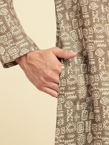 Image of DIWAS BY MANYAVAR Men's Cotton Blend Printed Kurta (1pc)