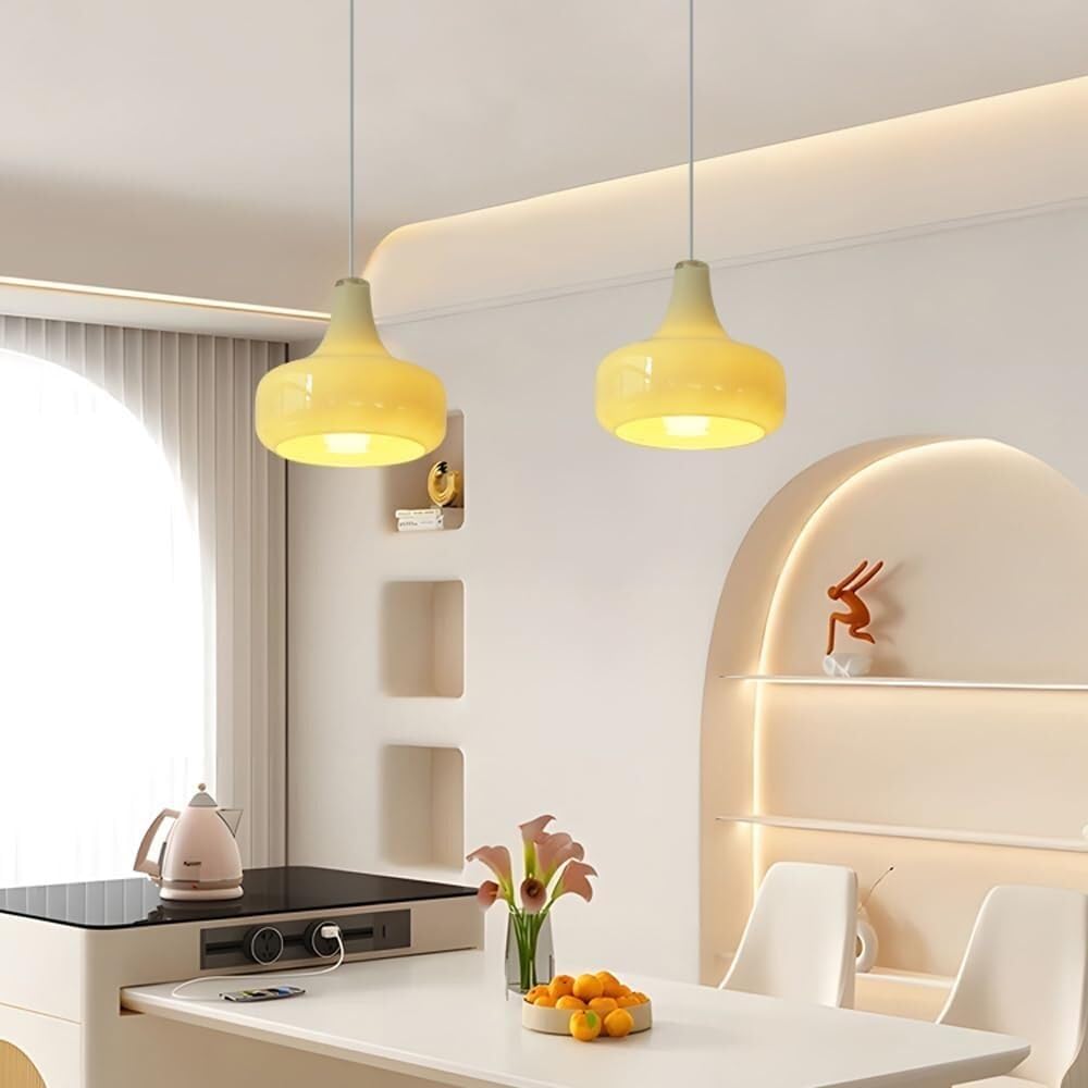Stylish Pendant Lights Modern Cream Green Glass Hanging Lights French Kitchen Island Lights
