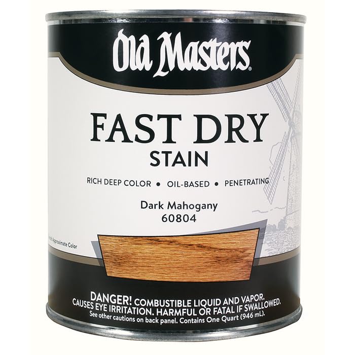 4-Pack of 1 qt Old Masters 60804 Dark Mahogany Fast Dry Stain Interior Oil-Based Wood Stain