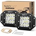 NAOEVO 5 Inch Flush Mount LED Pods Lights, 40W 4000LM Spot Flood Combo LED Light Bar/Offroad/Driving/Fog Lights, LED Reverse/Backup/Work Lights for Trucks Boat Jeep 4x4 UTV ATV, 2-Pack (White)