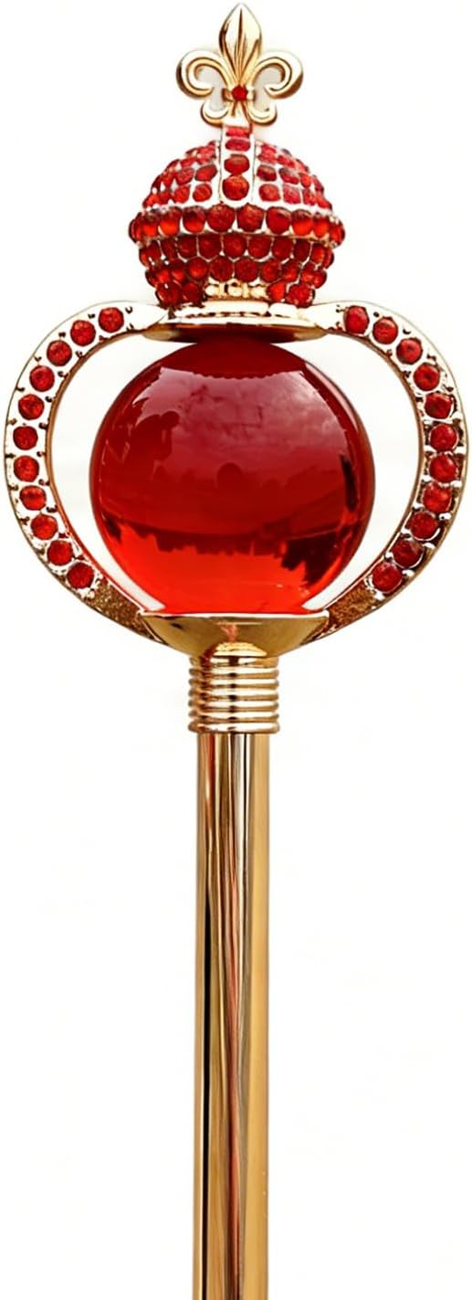 Queen Scepter Encrusted Ruby Princess Wand for Wedding Pageant