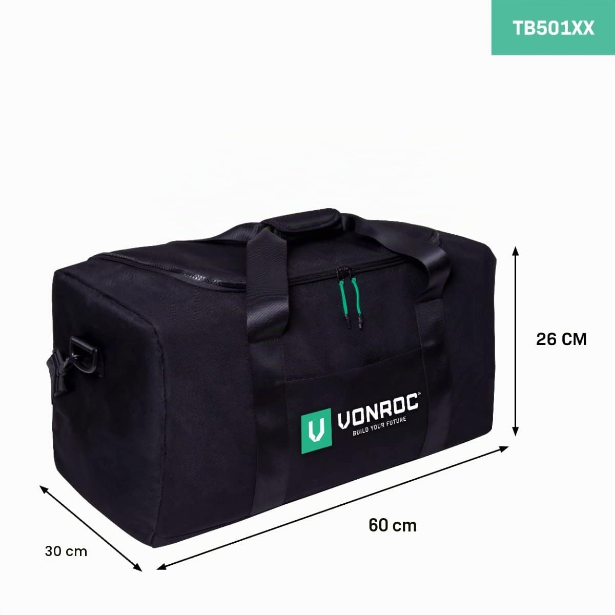 VONROC Borsa attrezzi lavoro portata 25kg. Con tracolla e maniglie