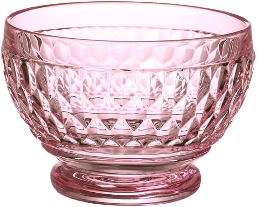 Villeroy & Boch Boston Colored Individual Bowl, Red, 4.5" Diamond Faceted Crystal