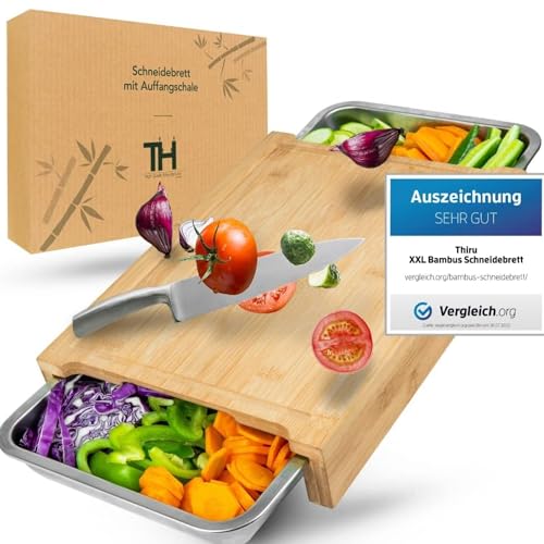 Schneidebrett mit Auffangschalen