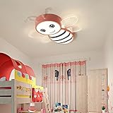 ❥ DESIGN : Le plafonnier LED de dessin animé a la forme d'une petite abeille. Le cadre en fer de haute qualité et l'abat-jour en acrylique forment une forme d'abeille délicate. L'expression mignonne fait que les enfants l'aiment. C'est un bon choix pour décorer l'éclairage de la chambre des enfants.