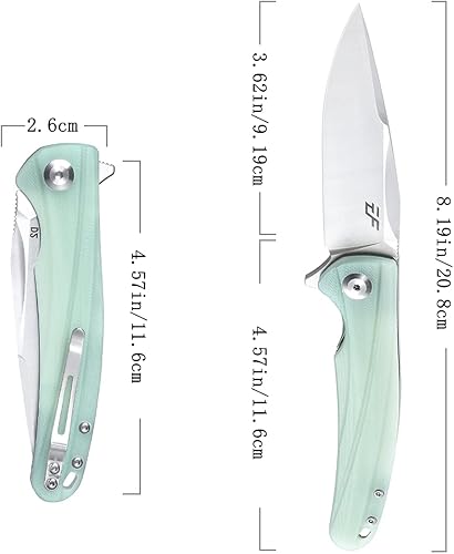 Miniatura 2 de Eafengrow EF957 Cuchillo plegable D2 Hoja de acero G10 Mango con clip de bolsillo Mecanismo de bloqueo confiable EDC Cuchillo Flipper para Camping