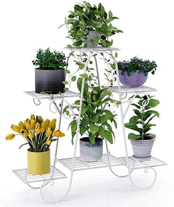 A.N.C KRAFTS 6 Pots Plant Stand For Balcony And Living Room Planter Stand, Outdoor Flower Rack Flower Pot (White) (B0CTH41VWT) Amazon Price History, Amazon Price Tracker