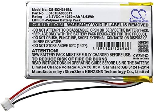 Close-up of the battery label showing model number, part number, rating, and caution warnings.