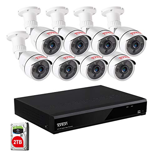Tonton 5MP Security Camera System Outdoor,8-Channel Ultra HD 4K 8MP DVR Recorder with 2TB HDD,8PCS 5MP Outdoor Bullet Cameras,Smart Motion Detection and Alerts,Metal Housing,Easy Remote Access