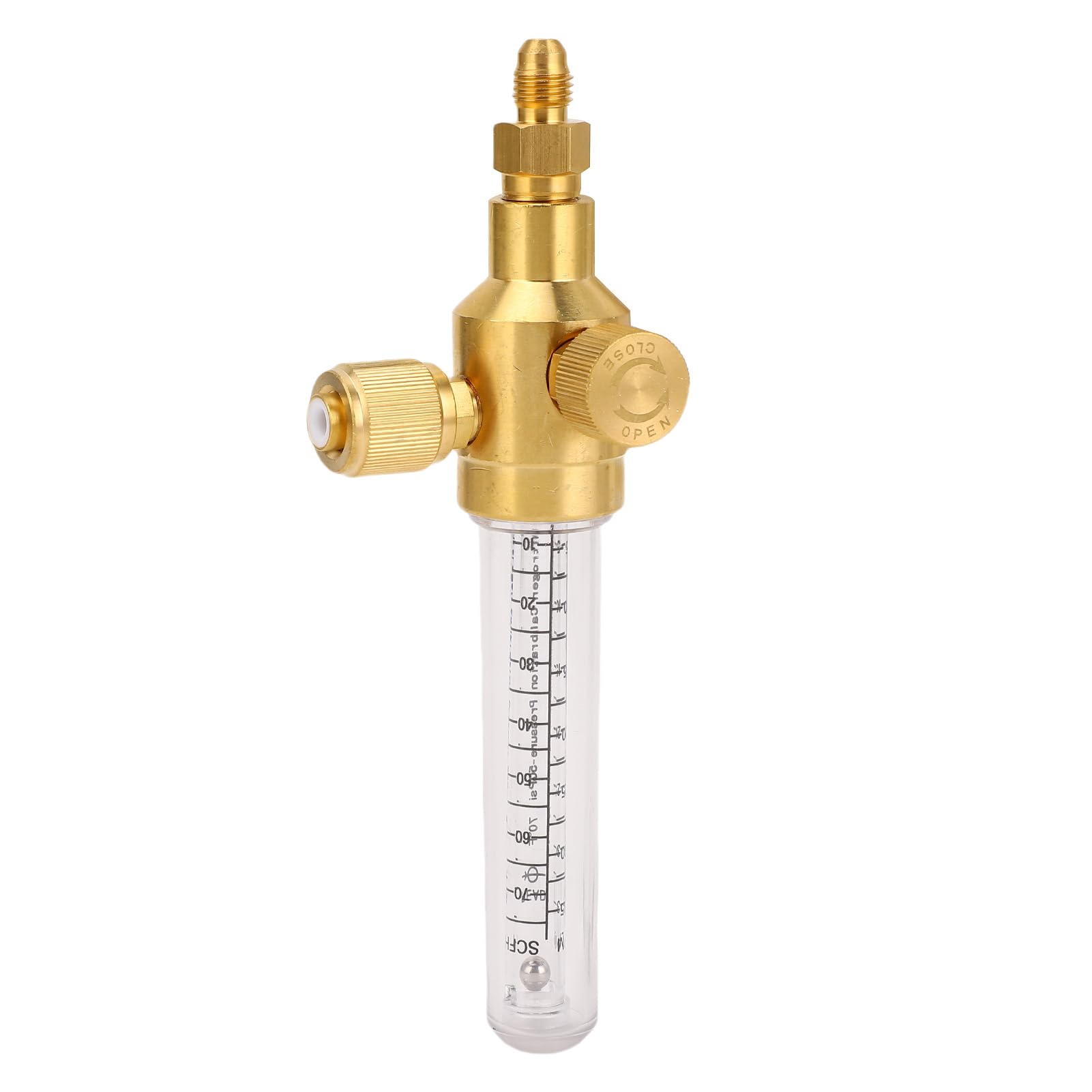 Generic Indicatore di Flusso di Azoto, Misuratore di Portata di Azoto a Doppia Scala Connessione di Ingresso e Uscita Svasata 1/4 Pollici, Flussometro per Brasatura