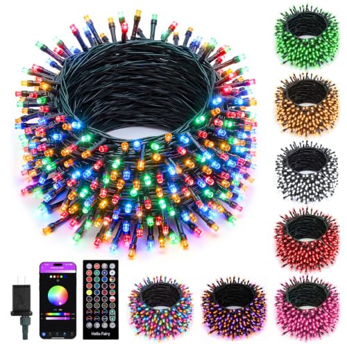 Minetom 82ft 250LED Color Changing Christmas Halloween Tree Lights, LED RGB String Twinkle Lights, 16 Milion Adjustable Colors Smart Fairy Lights with Remote & App & Timer for Xmas Tree Holiday Party