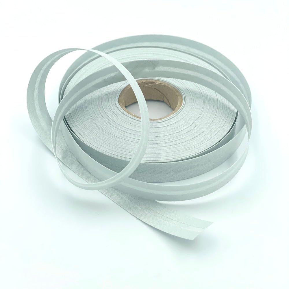 Craft Cult 16mm Wide Plain Bias Binding Tape - 25 Metre Roll (3 - Light Grey)