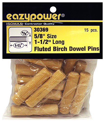 Image of Eazypower 30369 5 /8 inch x 1-1 /2 inch Fluted Dowel Pins (15 Piece)
