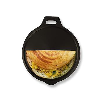 The Indus Valley Super Smooth Cast Iron Tawa for Dosa/Chapathi | 27.6cm/10.8 inch, 2.4kg | Induction Friendly | Naturally Nonstick, Pre-Seasoned Tawa, 100% Pure & Toxin-Free, No Chemical Coating