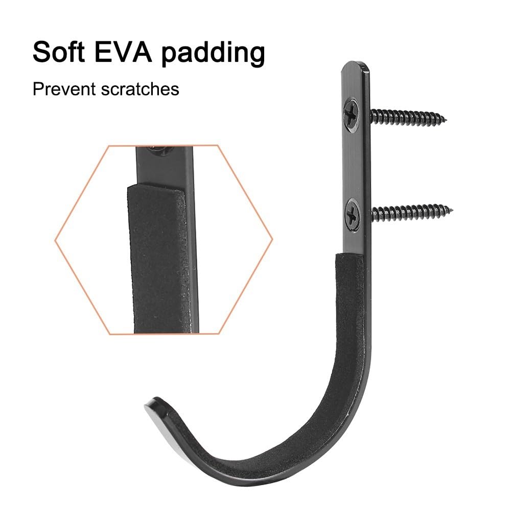 MiOYOOW 2 Pezzi Supporto per Pistola, Porta Fucile da Parete in Acciaio Inossidabile, Espositore Ganci per Fucili per Appendere Arco Pistola Tiro Display all'Interno(3,8-4 cm di Diametro Interno)