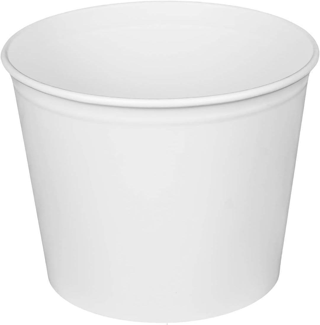 Karat C-FB85W Bundle (189mm) 85 oz Food Buckets with Paper Lids (Case of 180)