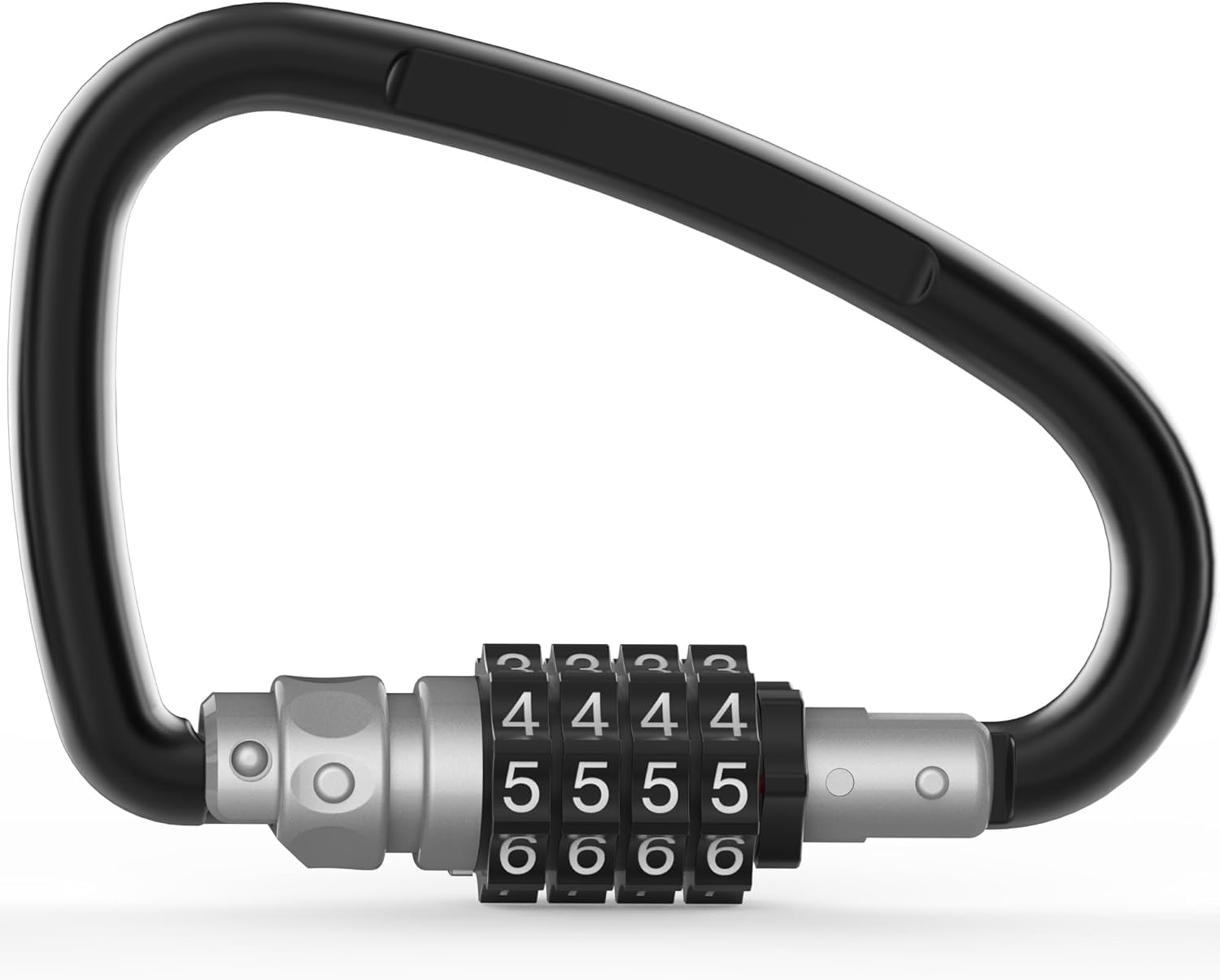 NALACAL Carabiner Clip with Combination Lock, Heavy Duty Combo Locking Carabiners for Hammock, Camping, Hiking, Helmet, Backpack, Anti Theft Caribiniers Large Key Chain D Ring Hook, Carabiner Clip