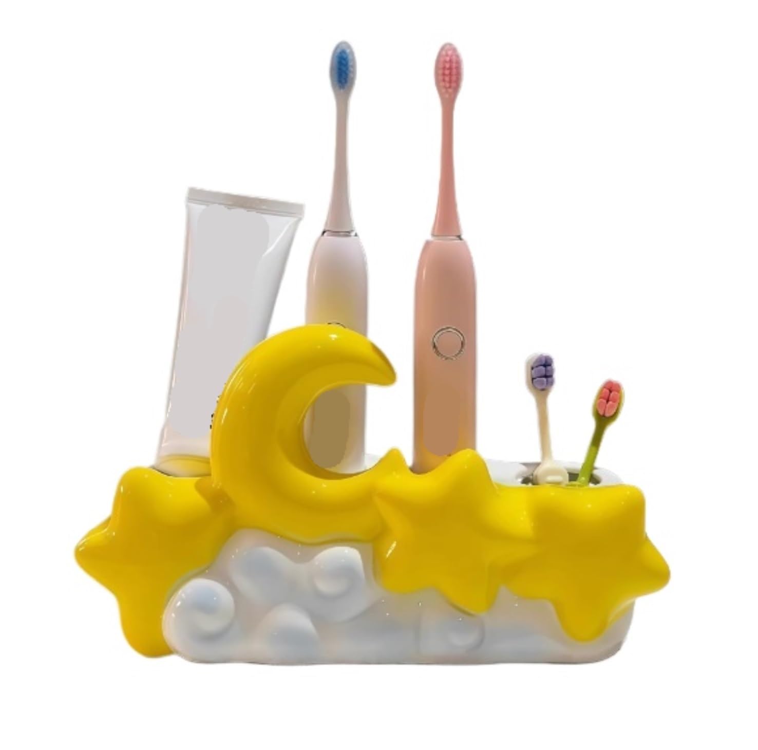 Porta Cepillo Dientes Baño Soporte For Cepillo De Dientes Luna Estrellas Y Nubes Cerámica For Encimeras Tocador Baño Hogar Y Cocina