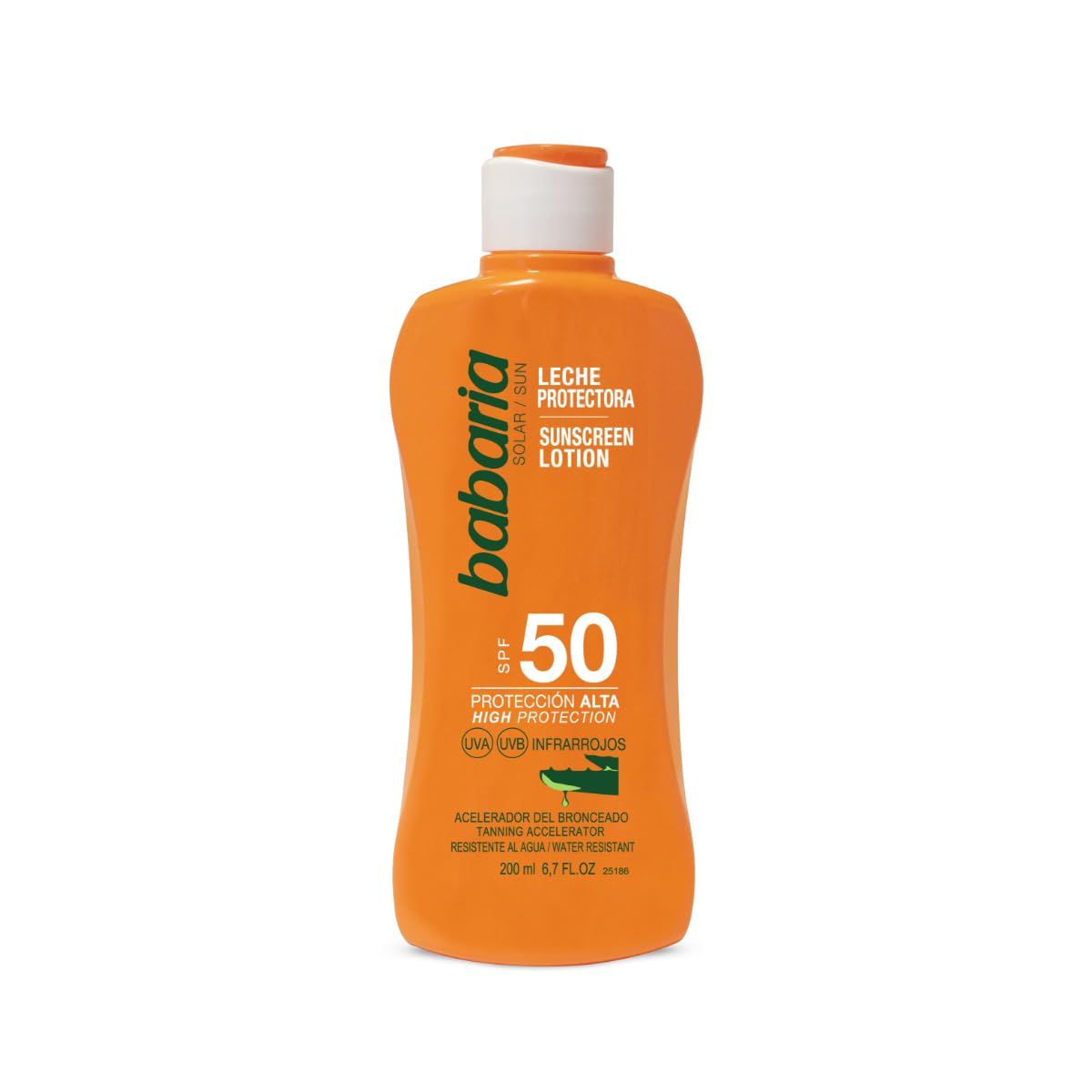 Babaria White 31922 Leche Protector Solar Aloe F-50 200 Ml For Adults, Built For Everyday Use, 200 Ml