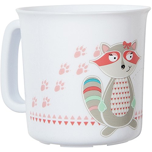 Badabulle Microwave Safe Cup, Pink Racoon