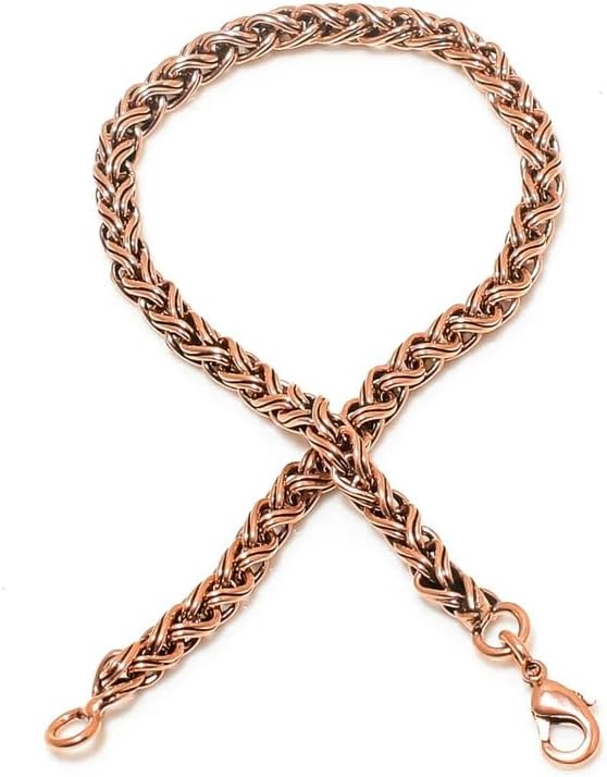 Pure Copper Wheat Chain Unisex Bracelet, 100% Oxidized Copper Chain Bracelet, Solid Copper Bracelet/Anklets Jewelry Eco Friendly Gifts