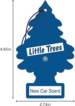 معطر هواء السيارة Little Trees | شجرة الورق المعلقة للمنزل أو السيارة | رائحة السيارة الجديدة | شجرة واحدة لكل عبوة