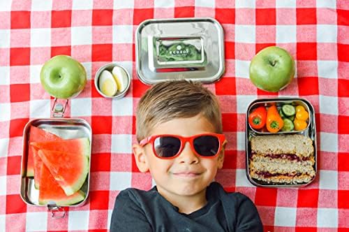 ecozoi LEAK PROOF Stainless Steel 3-in-1 Eco Lunch Box Bento Boxes | REDESIGNED Silicone Seal and BONUS POD | Sustainable Tiffin Eco Friendly Metal Bento Box Food Storage Containers