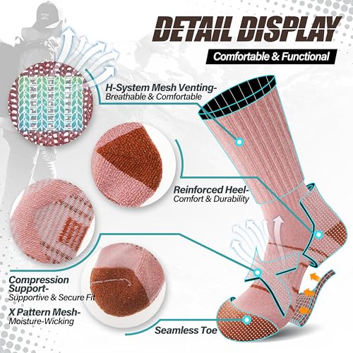 ANTSANG 5 Pairs Merino Wool Hiking Socks for Men & Women Thermal Winter Warm Moisture Wicking Cushion Boot Socks4