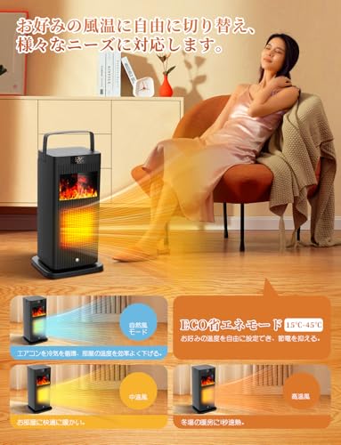 WONIKO 3D疑似炎セラミックヒーター PTC-1500ZR の商品画像 1
