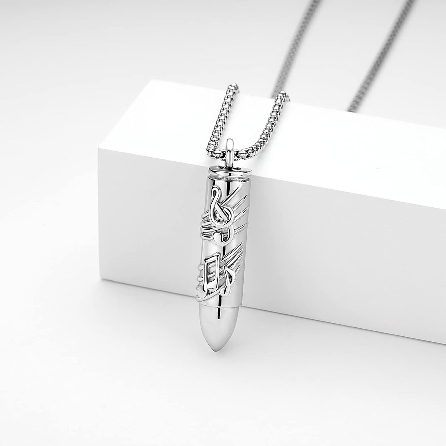 Sunflower Urn Necklace for Ashes Cremation Jewelry 925 Sterling Silver Bee Musical Note Dog Pendant Memorial Keepsake Necklace for Men Women - Image 3