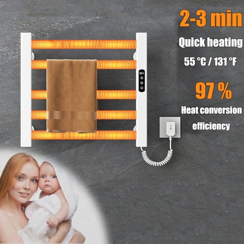 Sèche-serviettes écoénergétique programmable 5 barres droites blanches - 7