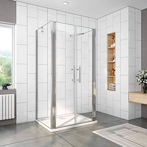 115x90x90cm DUCHA CABINA DE DUCHA A, EN FORMA U, MAMPARA 6MM EASYCLEAN CRISTAL TEMPLADO, TRATAMIENTO ANTICAL