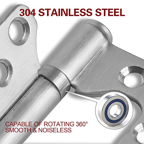 KEILEOHO 6 PCS 4 x 3 Inches Door Hinges, Non-Mortise Stainless Steel Door Hinges with Mounting Hardware, Brushed Surface by KEILEOHO - Image 4