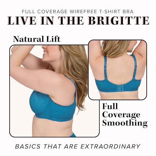 Image of Leading Lady, Brigitte Full Coverage, Wireless, Padded T-Shirt Bra, Ballet Back, Side & Back Smoothing, Wide Straps, 36A-54G