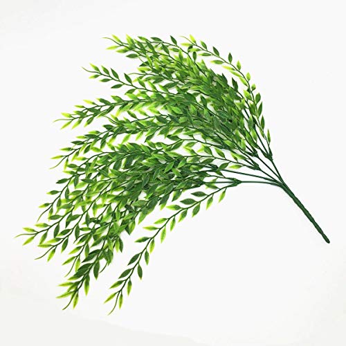 Artificial Weeping Willow, Plastic Plants Greenery Leaves Fake Hanging Vine Faux Ivy Garland Uv Resistant For Home Indoor Outdoor Garden Door Wall Baskets Wedding Party Table Decor Decoration - 4 Pcs #TOP7