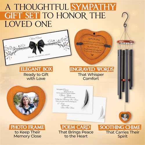 Image of 32 Inch Memorial Wind Chimes Outdoor, Personalized Sympathy Gifts for Loss of Loved One, Memorial Gifts for Loss of Mom, Sympathy Wind Chimes for Mother, Father, Brother, Sister