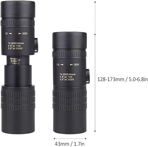 Miniatura 8 de 10-300X40mm BAK4 Prism Telescope Monocular Location Scope with Smart Phone Holder and Tripod for Adults Bird Watching Camping Hiking